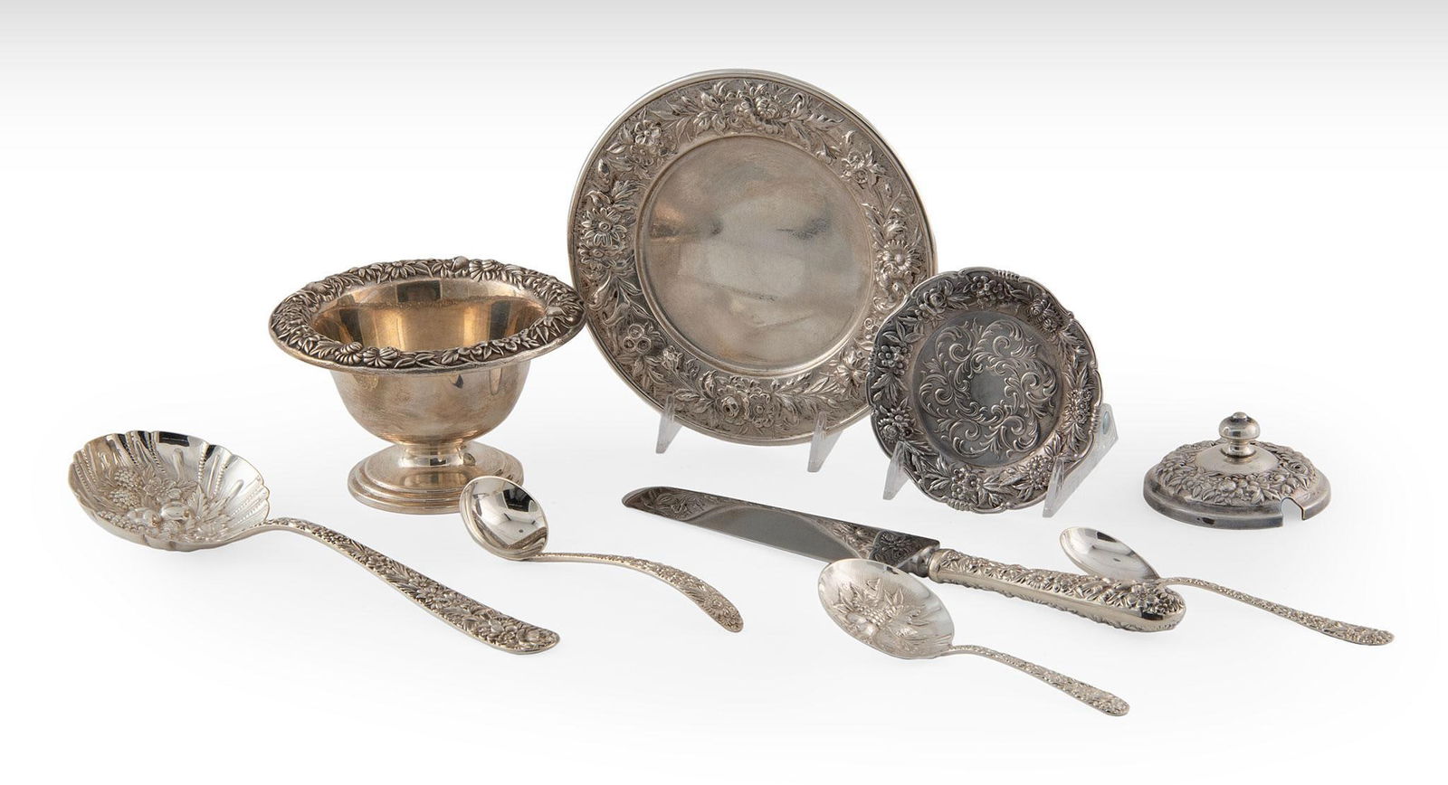 A Grouping of S. Kirk & Son Sterling Silver Repousse Tablewares (1 of 3)