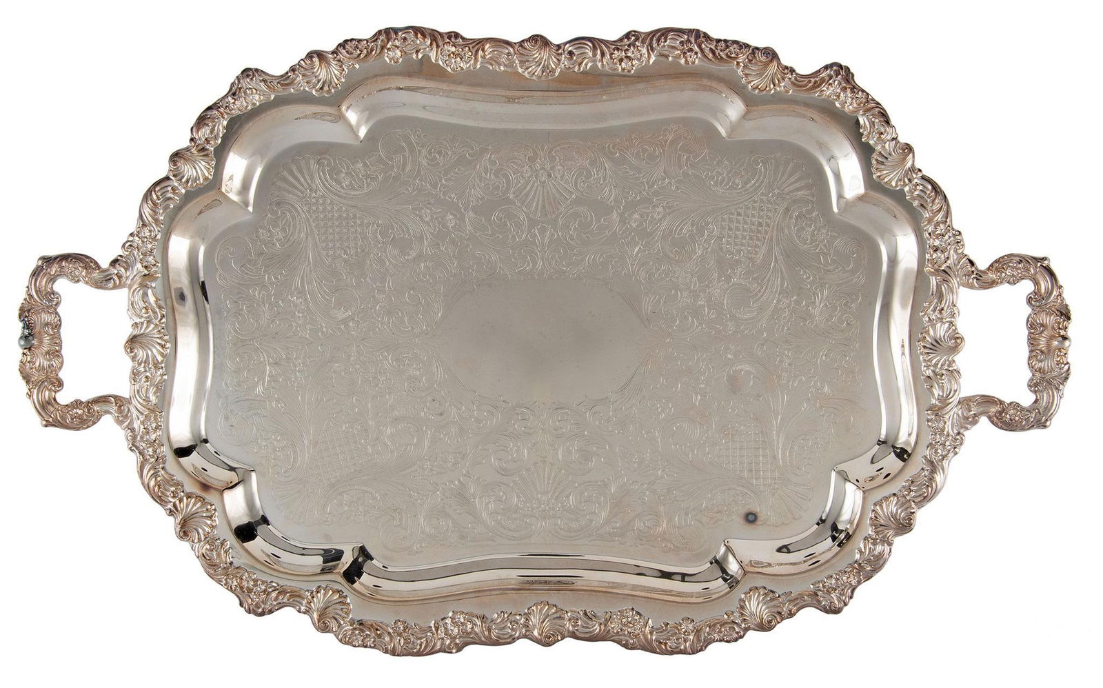 A Group of Four Large Silver Plate Serving Trays (1 of 5)