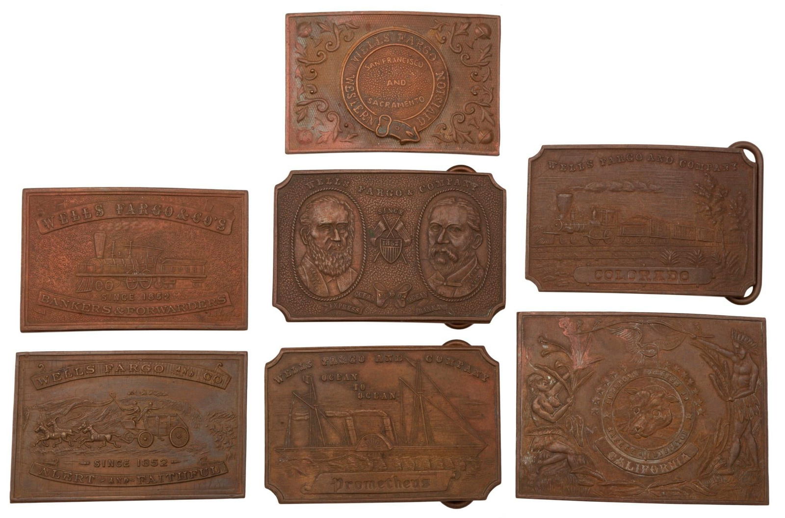 Group of Reproduction Tiffany & Co. Wells Fargo Belt Buckles (1 of 3)