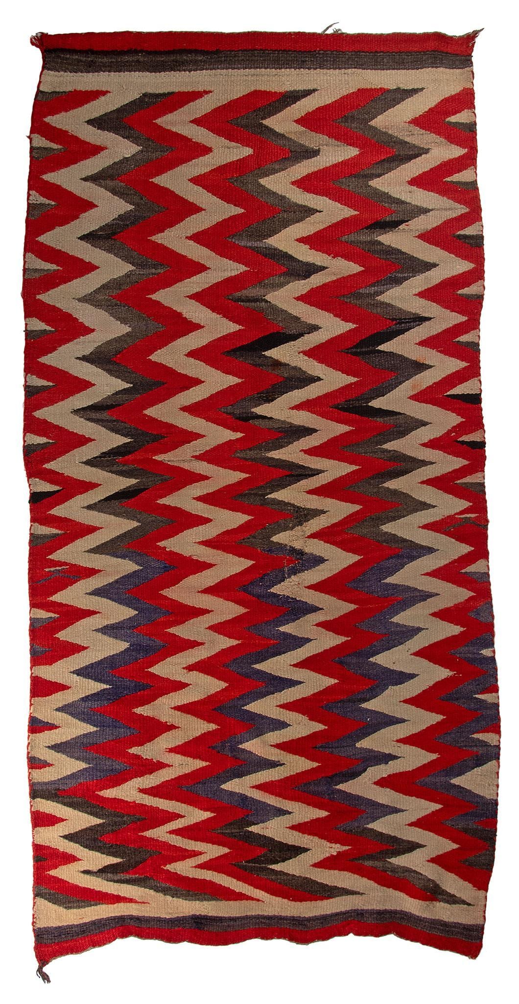 Antique Native American Wedge Weave Navajo Blanket Auction