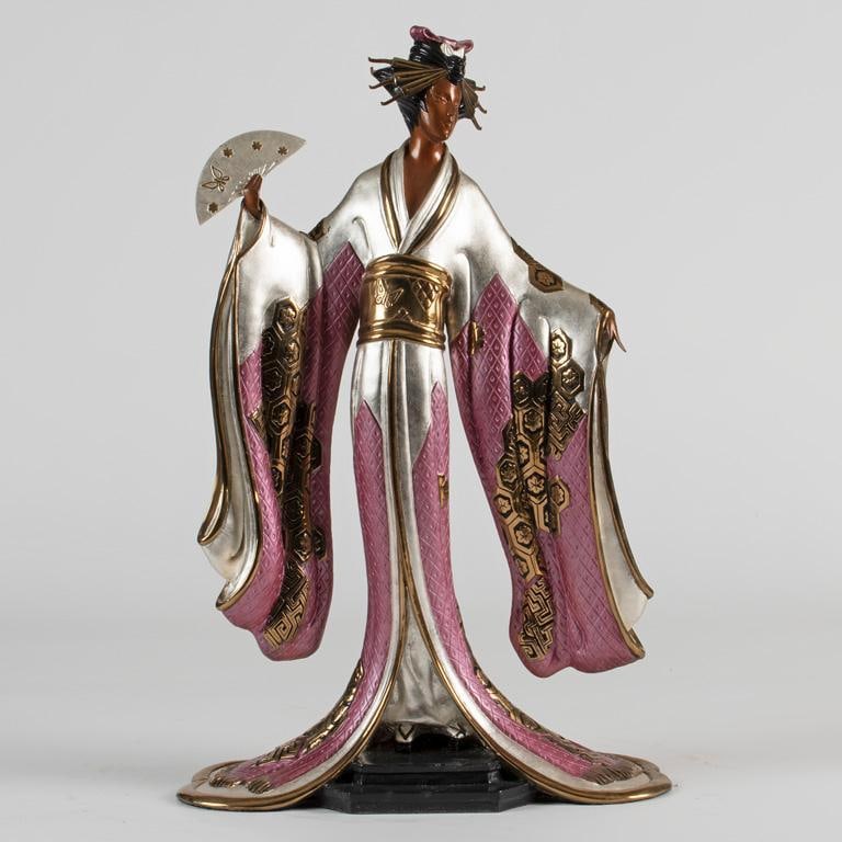 A Cold Painted Bronze Madame Butterfly by Erte (Romain de Tirtoff) (1 of 5)