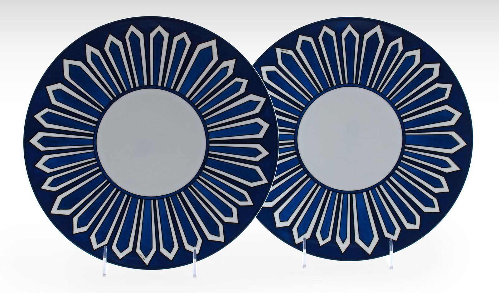 Two Hermes Blues D' Ailleurs Dinner Plates (1 of 4)