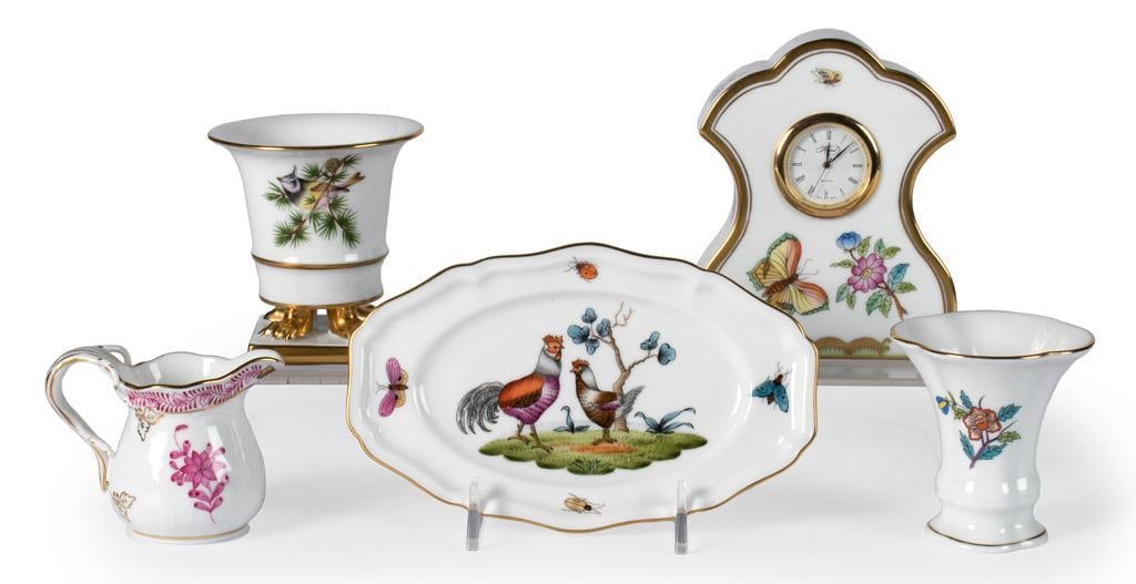 A Group of Herend Hand Painted Porcelain Tablewares (1 of 4)