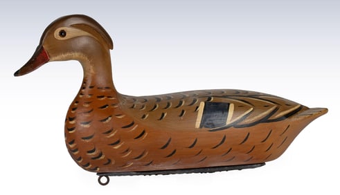 A Carved and Painted Decoy by Charlie Moore Copy of a Charles Henry Perdew