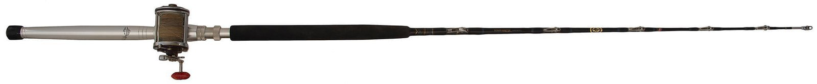 Ocean Master Offshore Angler Fishing Rod: An Ocean Master Offshore Angler fishing rod with Stuart handle and Penn Squidder reel. 5'10" length. Overall good condition.