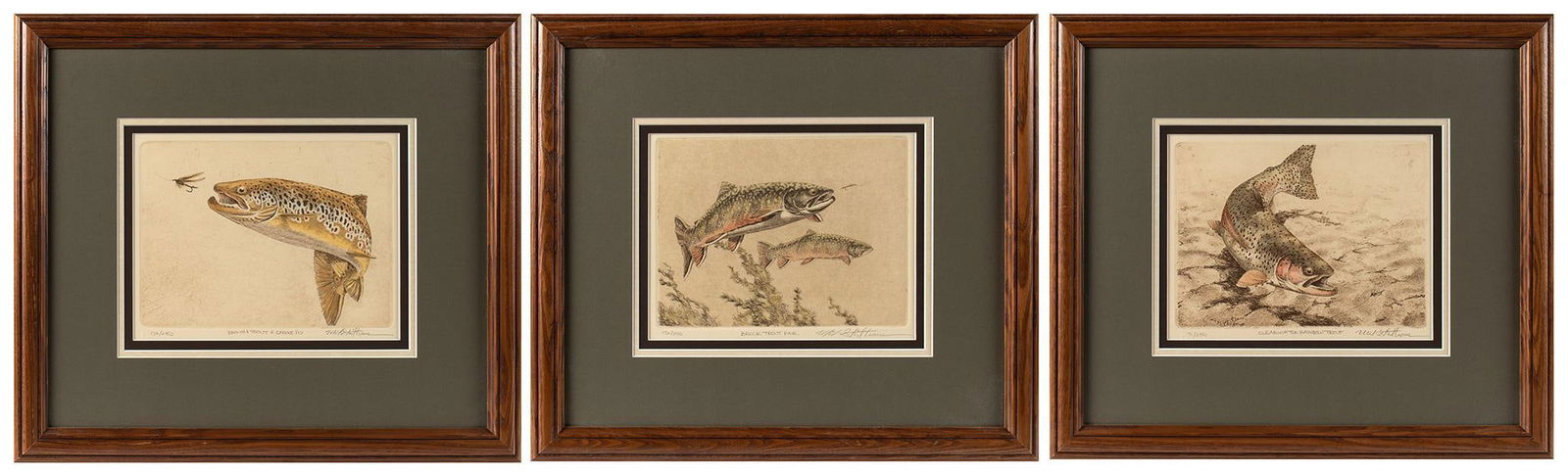 A Group of Three Mike Stidham Trout Etchings (1 of 5)