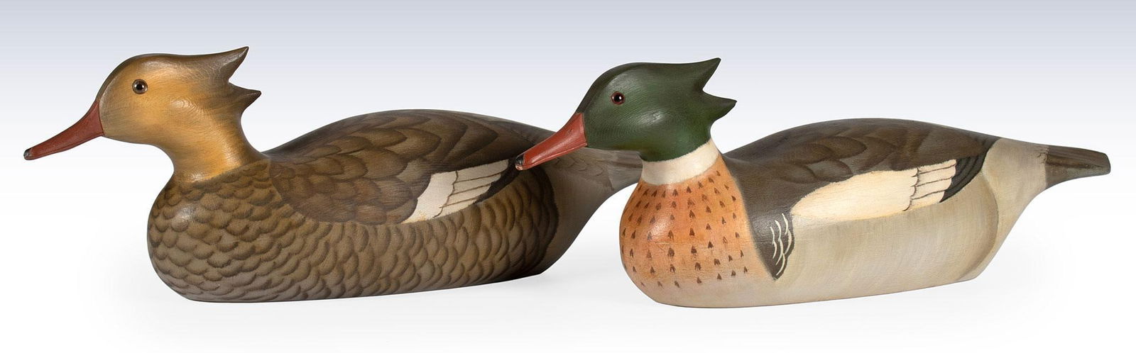 A Pair of Painted Mergansers Duck Decoys (1 of 4)