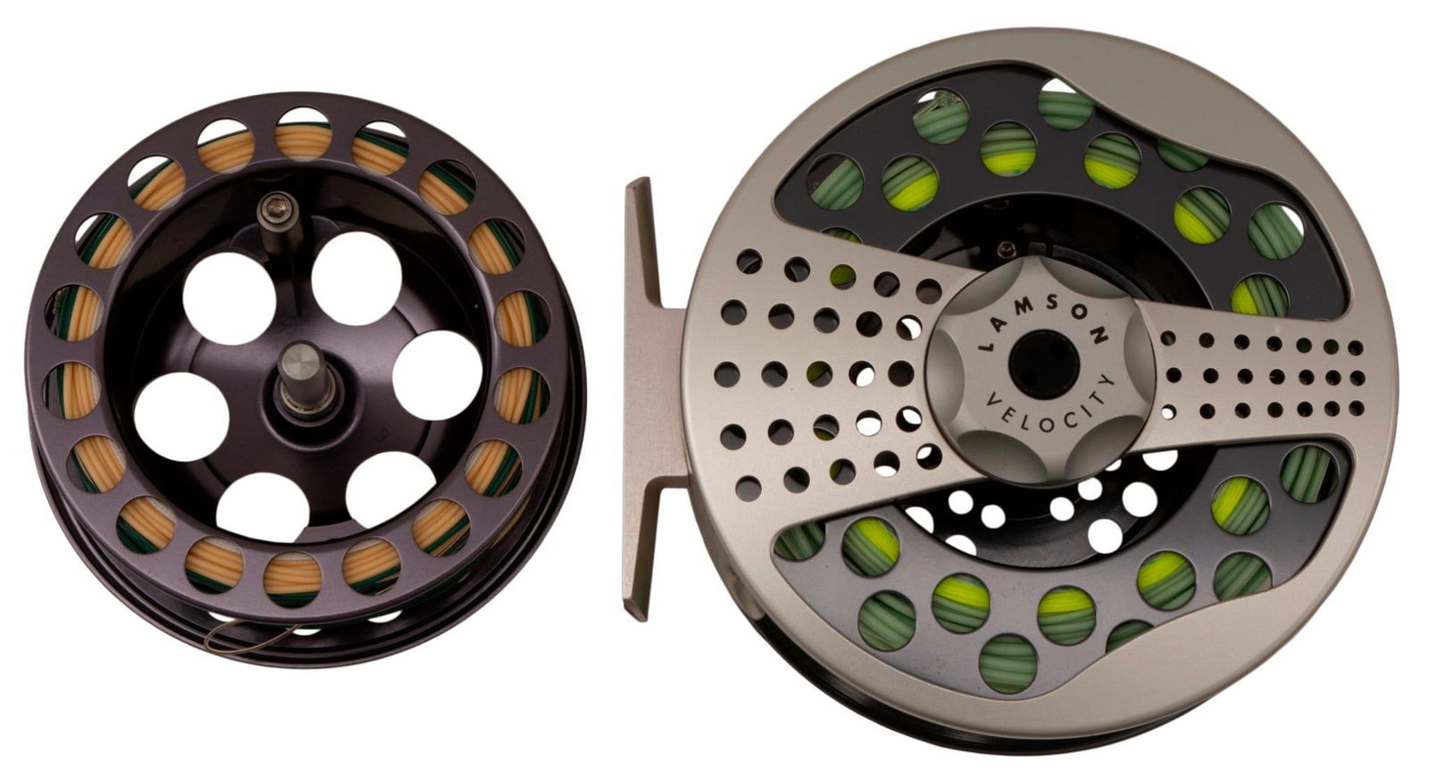 Lot of 2 Fly Reels Consisting of Lamson Litespeed LS1 and Lamson Waterworks 3.5 Hybrid Reel (1 of 2)