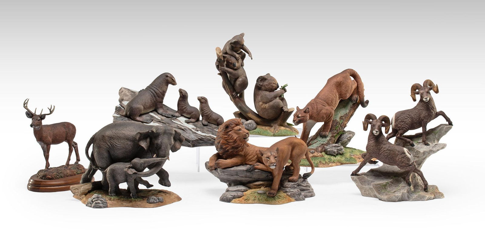 Group of 7 Lenox Porcelain Wildlife Sculptures (1 of 4)