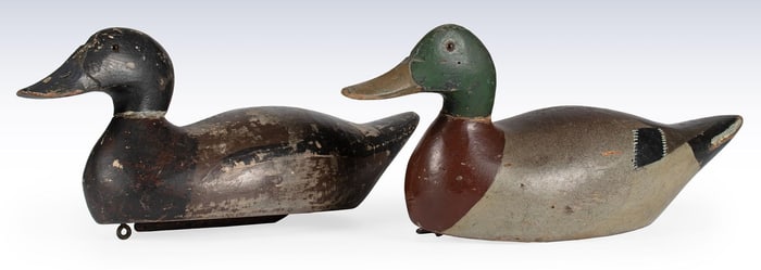 2 Duck Decoys from Evans Factory, Ladysmith, Wisconsin
