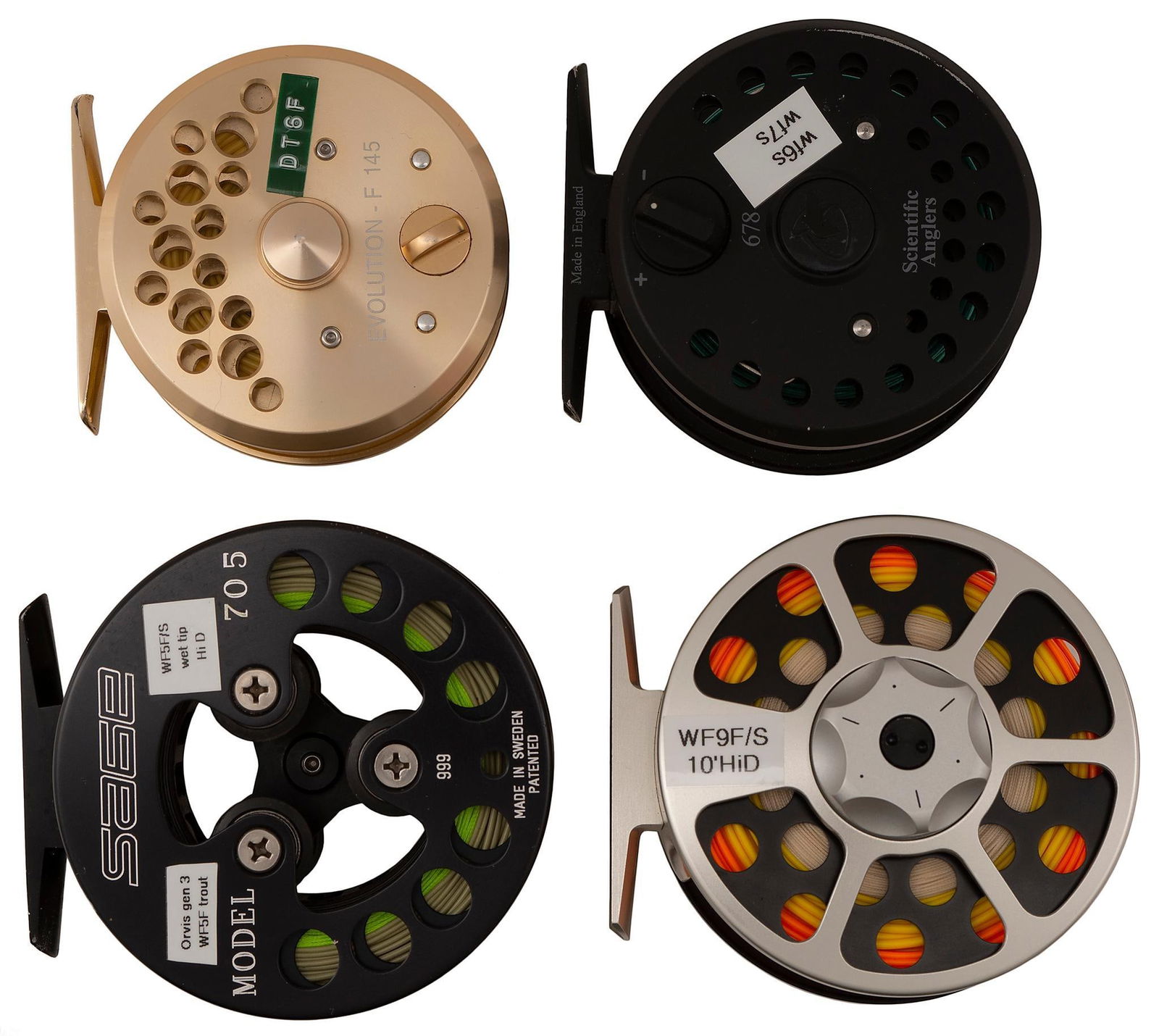 Lot of 4 Fly Reels Morado Evolution F 145 & Lamson Radius  & Scientific Anglers 678 & (1 of 3)