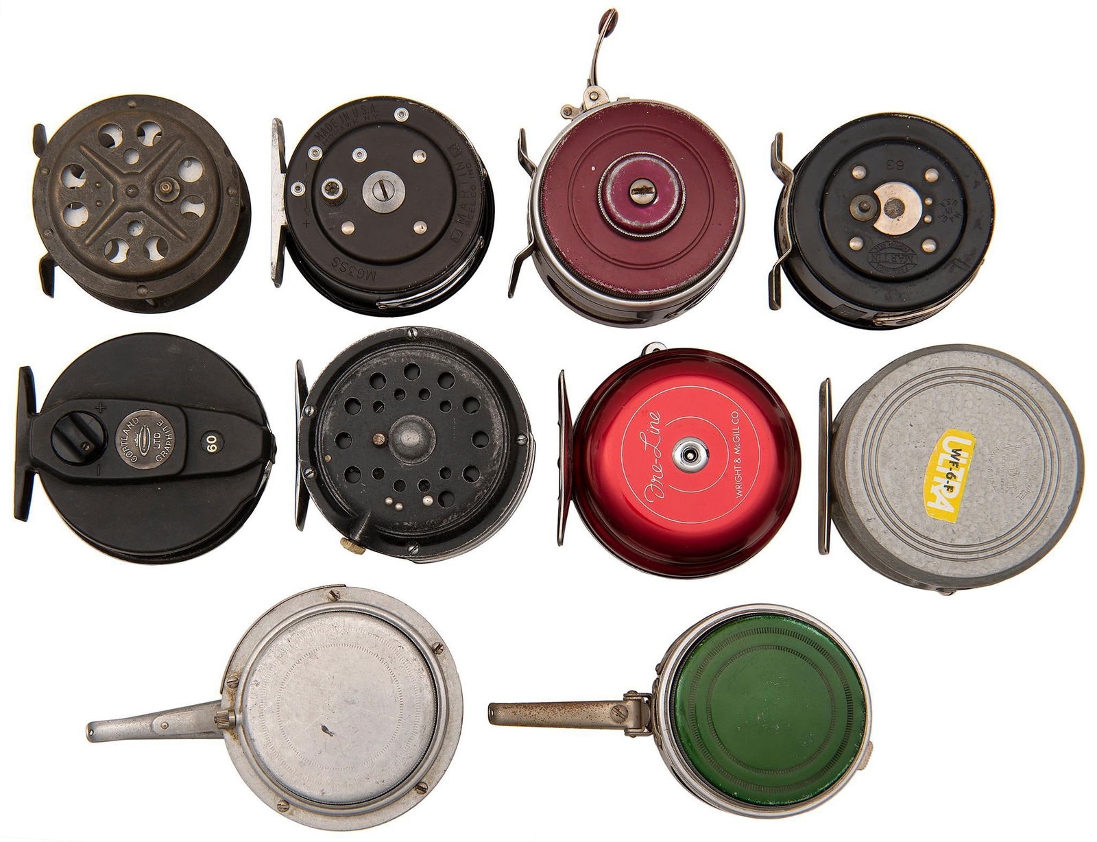 Lot of 10 Various Vintage Fishing Reels (1 of 2)