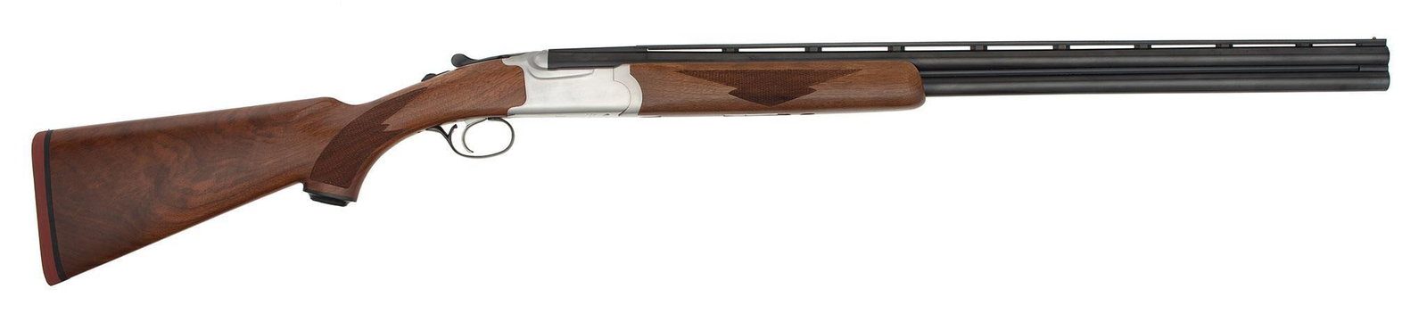 *Ruger Red Label Shotgun: 20 gauge, 28" barrel, S/N 40048011. Blue barrels. Stainless frame. Checkered walnut pistol grip stock and forearm. Front bead sight and screw in chokes. Like new condition retaining all of the barrel 