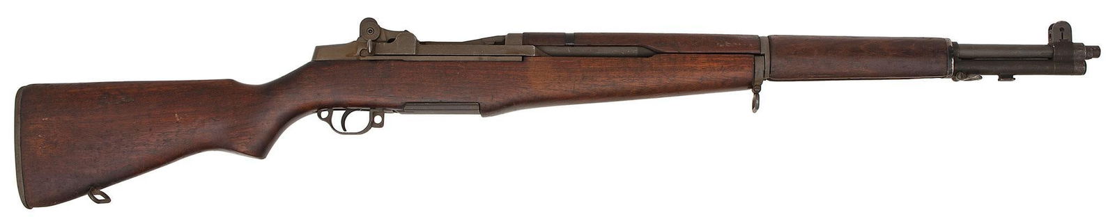 **U.S. Model M1 Springfield Garand Rifle: 30-06 caliber, 24" barrel, S/N 5482565. Parkerized finish. The barrel is marked "D6535448 8 65". Stock with nicks and dings. The metal retains most of the parkerized finish. The bore is bright and shi