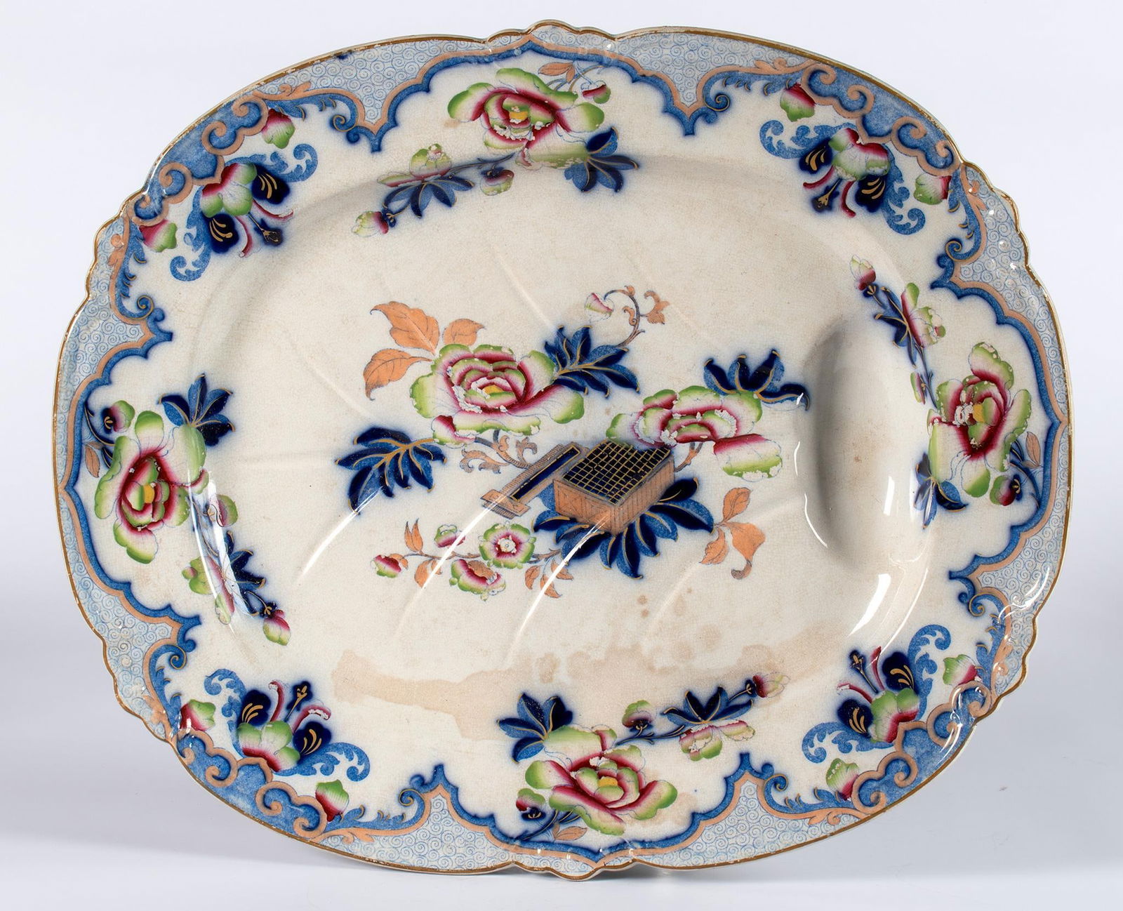 A Large Imari Style Ironstone Meat Platter (1 of 3)