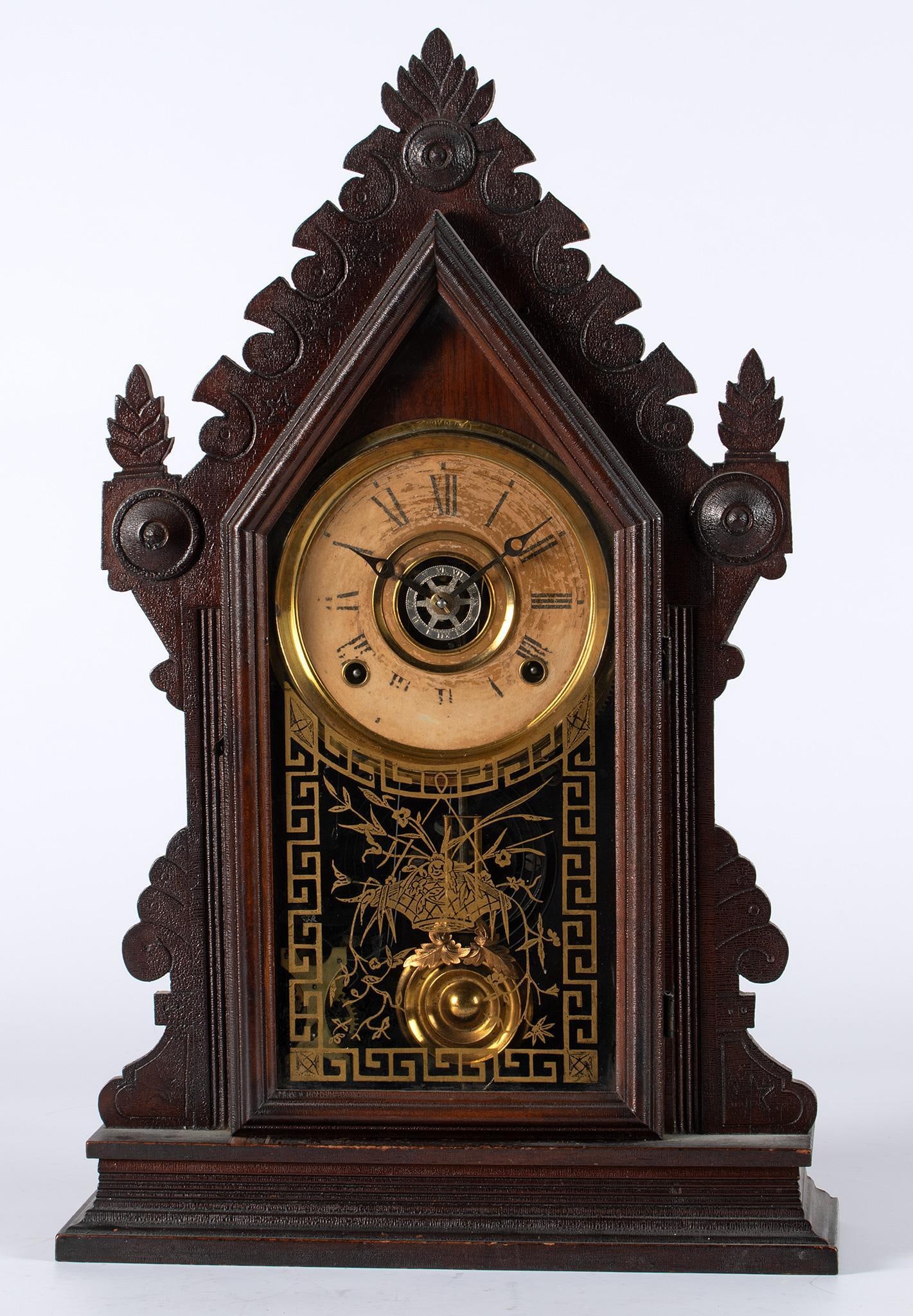 An E. Ingraham & Co. Carved Mantle Clock (1 of 4)