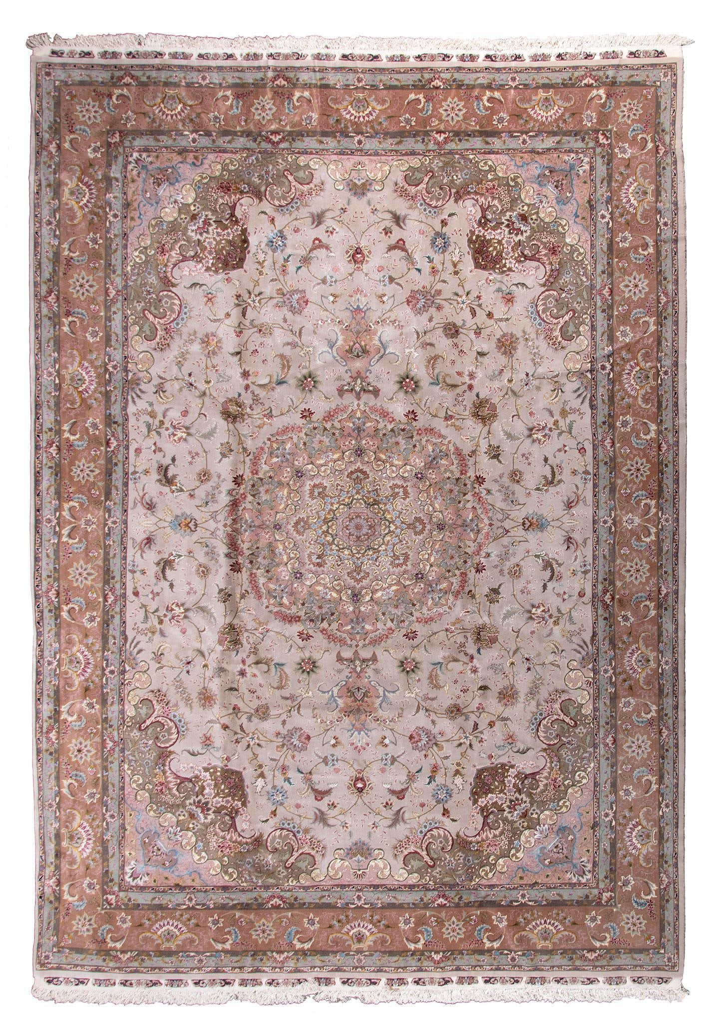 Iranian Tabriz Wool and Silk Room Size Rug (1 of 1)
