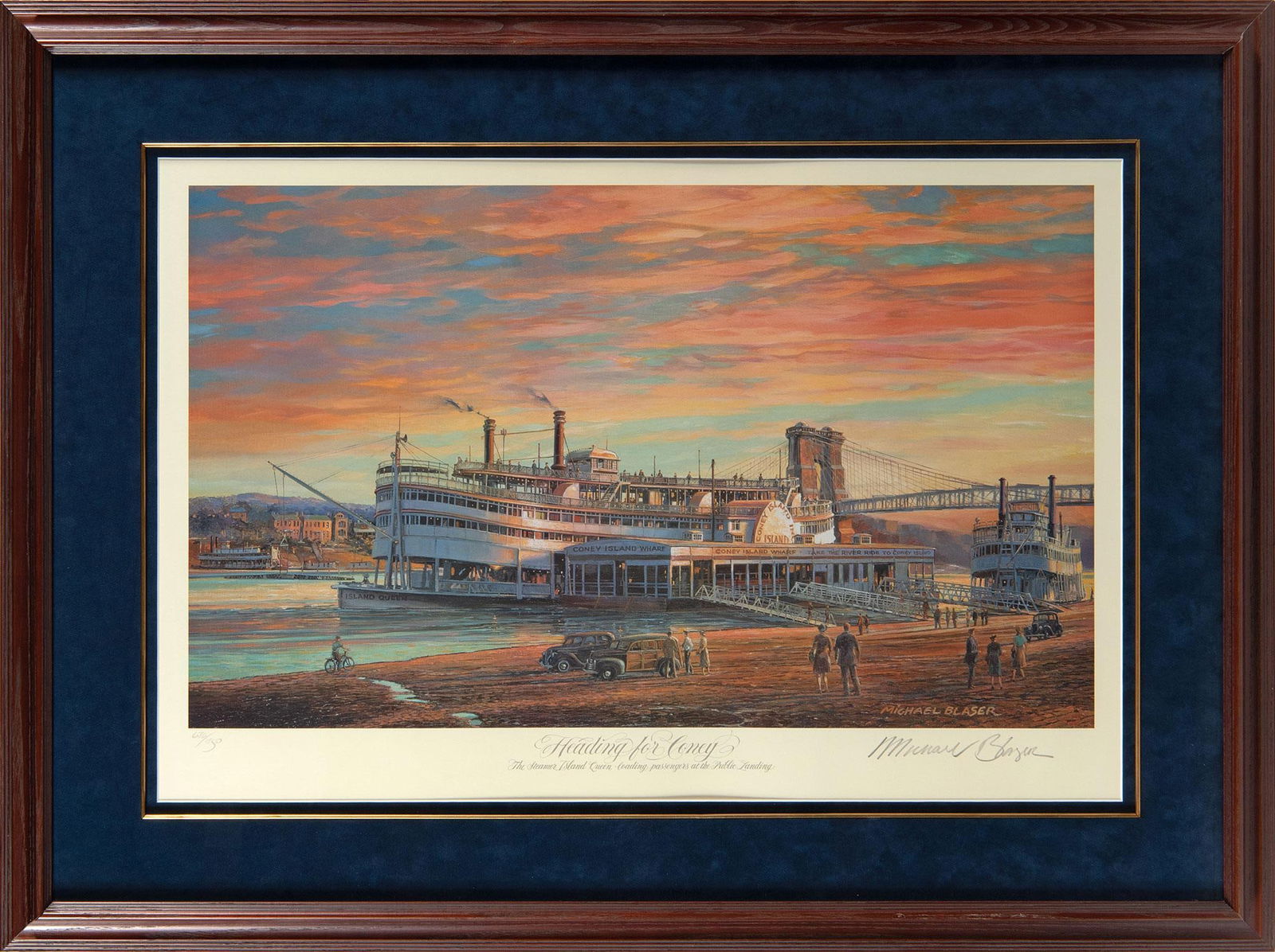 Heading For Coney Colored Lithograph by Michael Blaser (1 of 2)