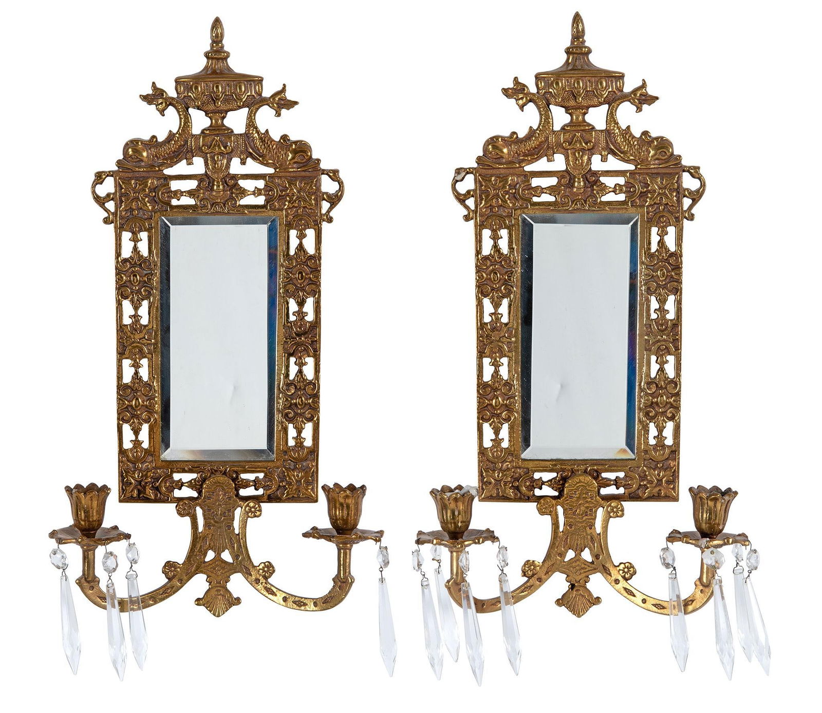 A Pair of Gilded Bronze Two Light Wall Sconces (1 of 2)
