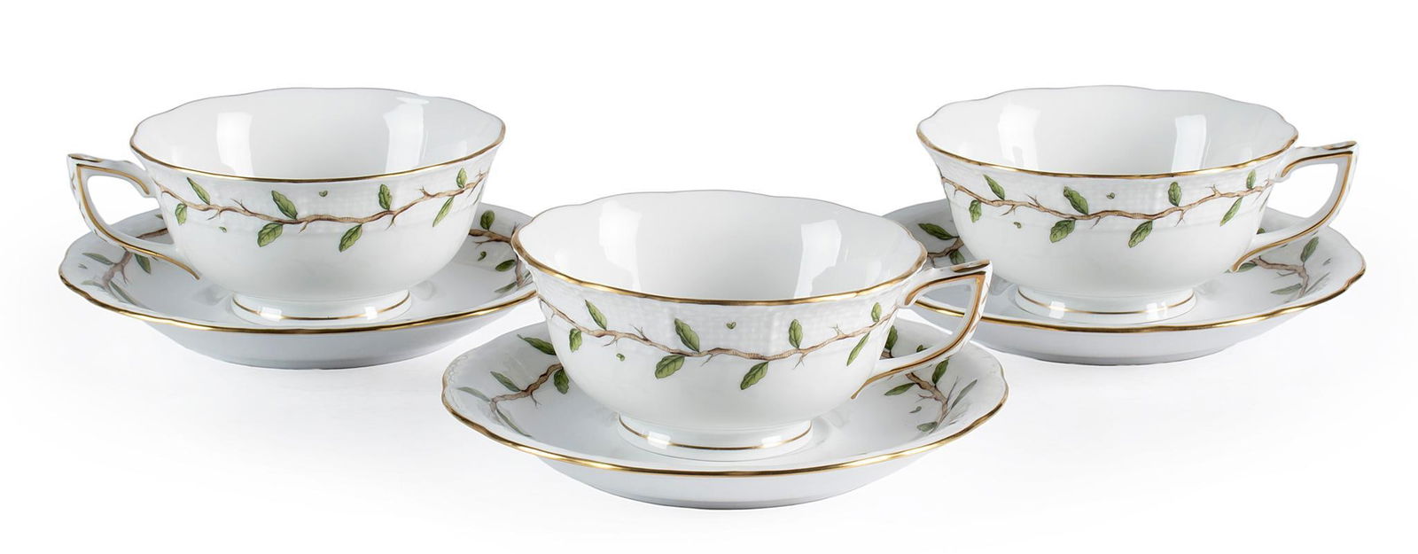 3 Herend Rothschild GardenTeacups and Saucers (1 of 4)