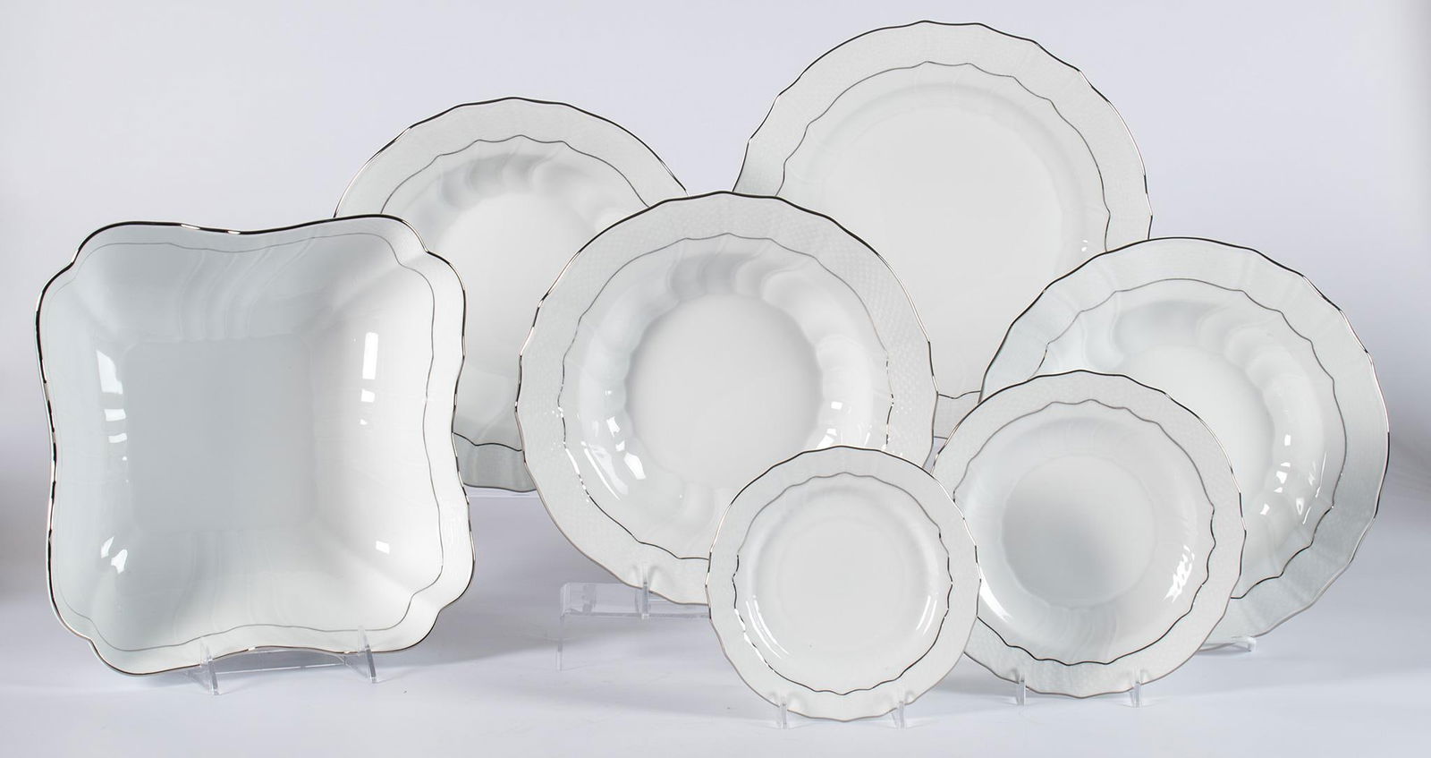 Grouping of Herend Silver Edge Chinaware (1 of 3)