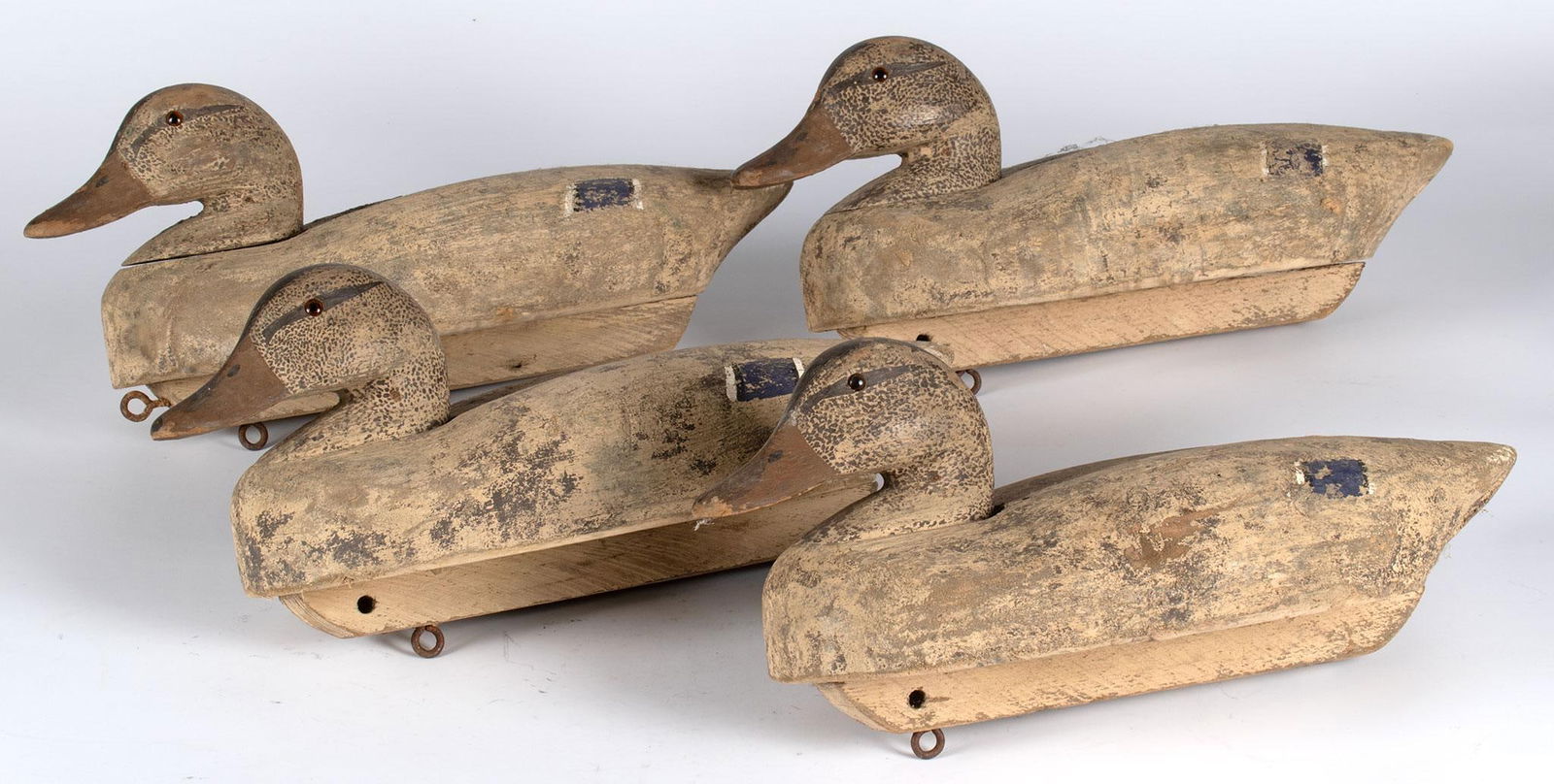 A Group of Four Female Mallard Painted Duck Decoys (1 of 3)