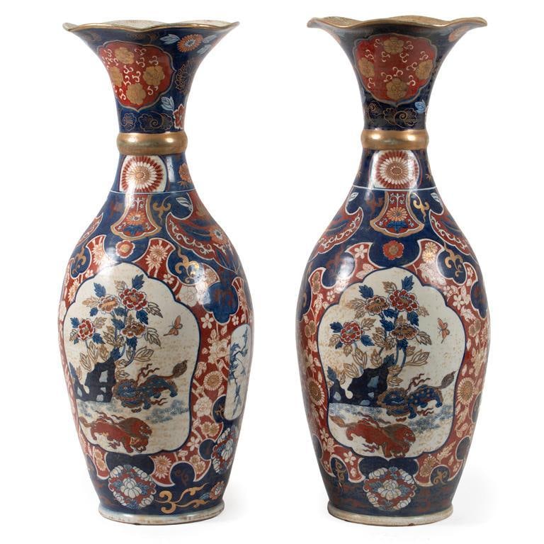 A Pair of Large Japanese Imari Vases (1 of 1)