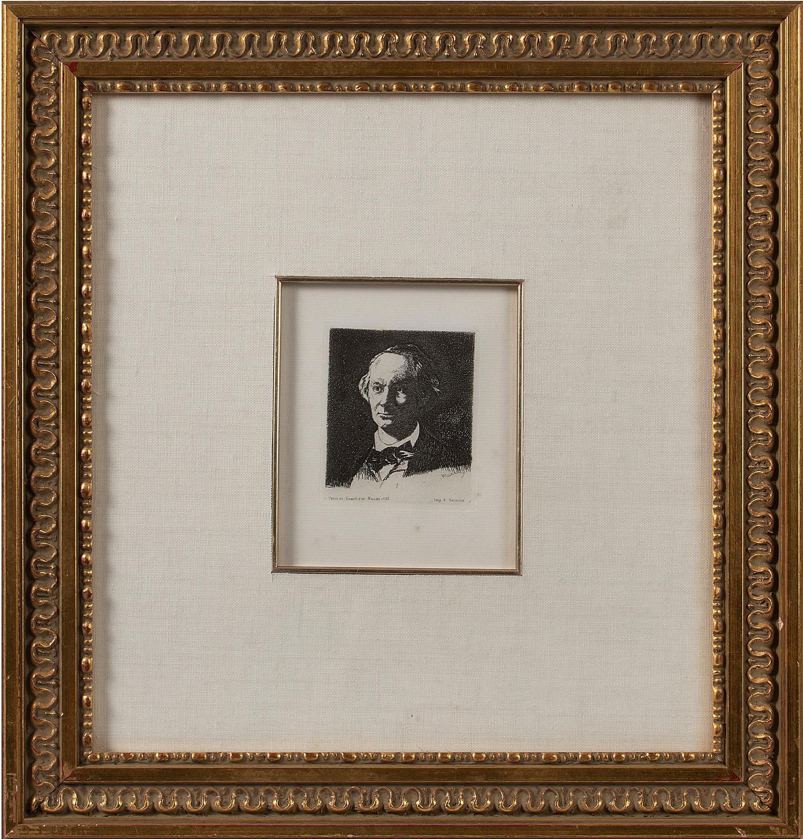 An Edouard Manet Etching of Charles Baudelaire (French, 1832-1883) (1 of 1)