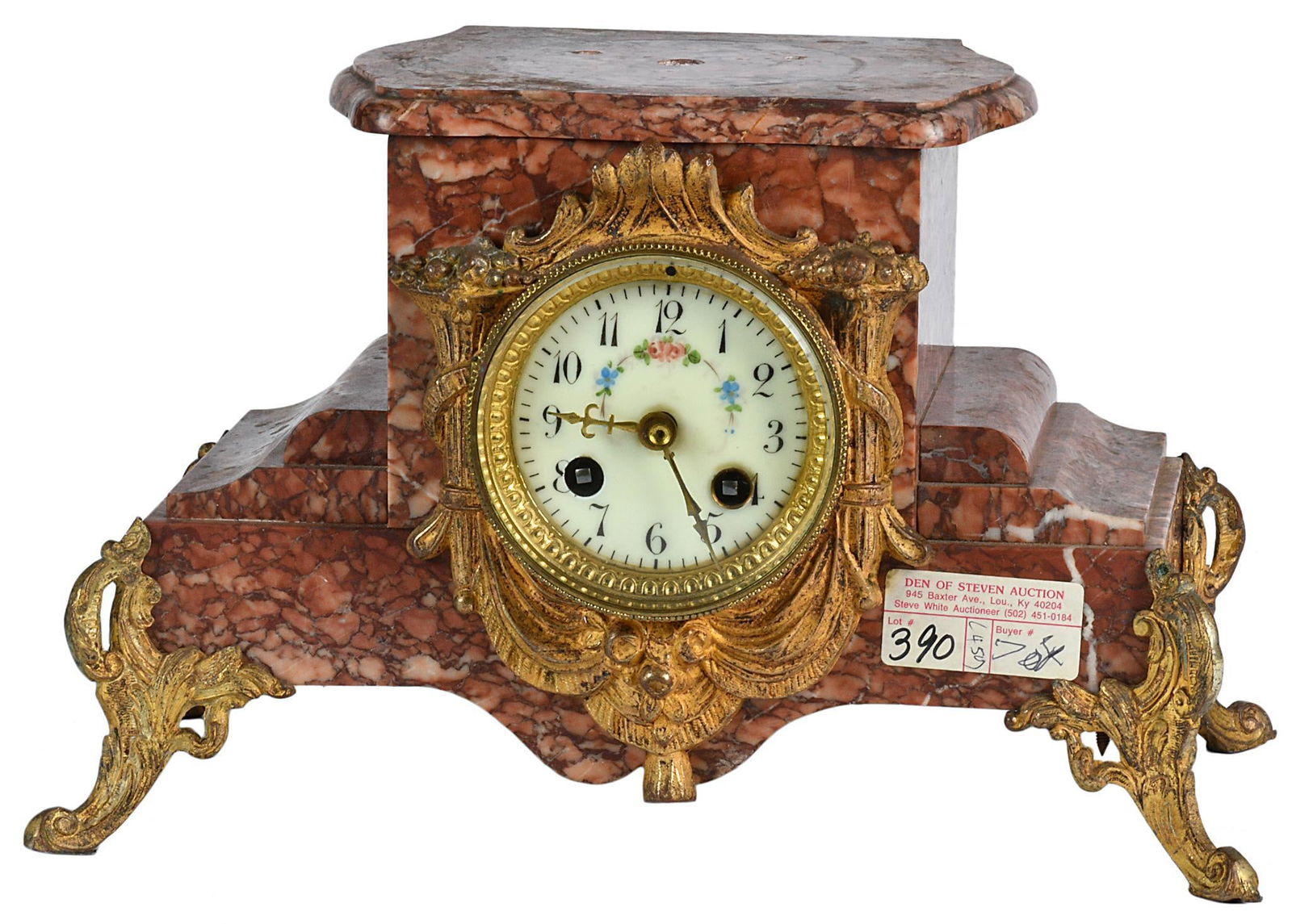 A Continental Marble and Ormolu Mantle Clock (1 of 4)