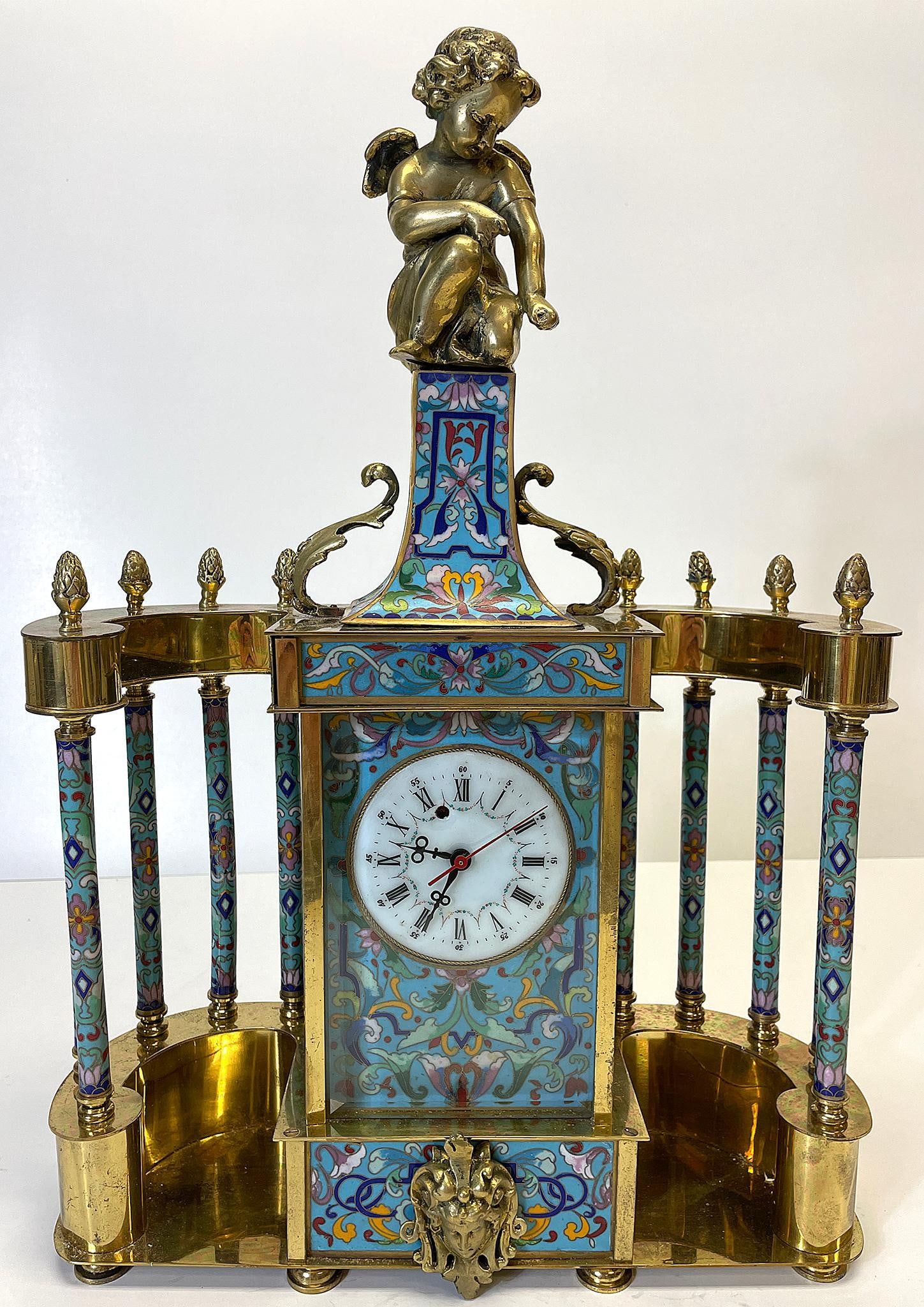 A Chinese Cloisonne Mantle Clock (1 of 5)