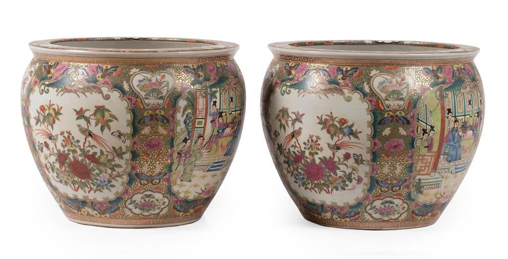 A Pair of Chinese Famille Rose Large Garden Planter (1 of 1)