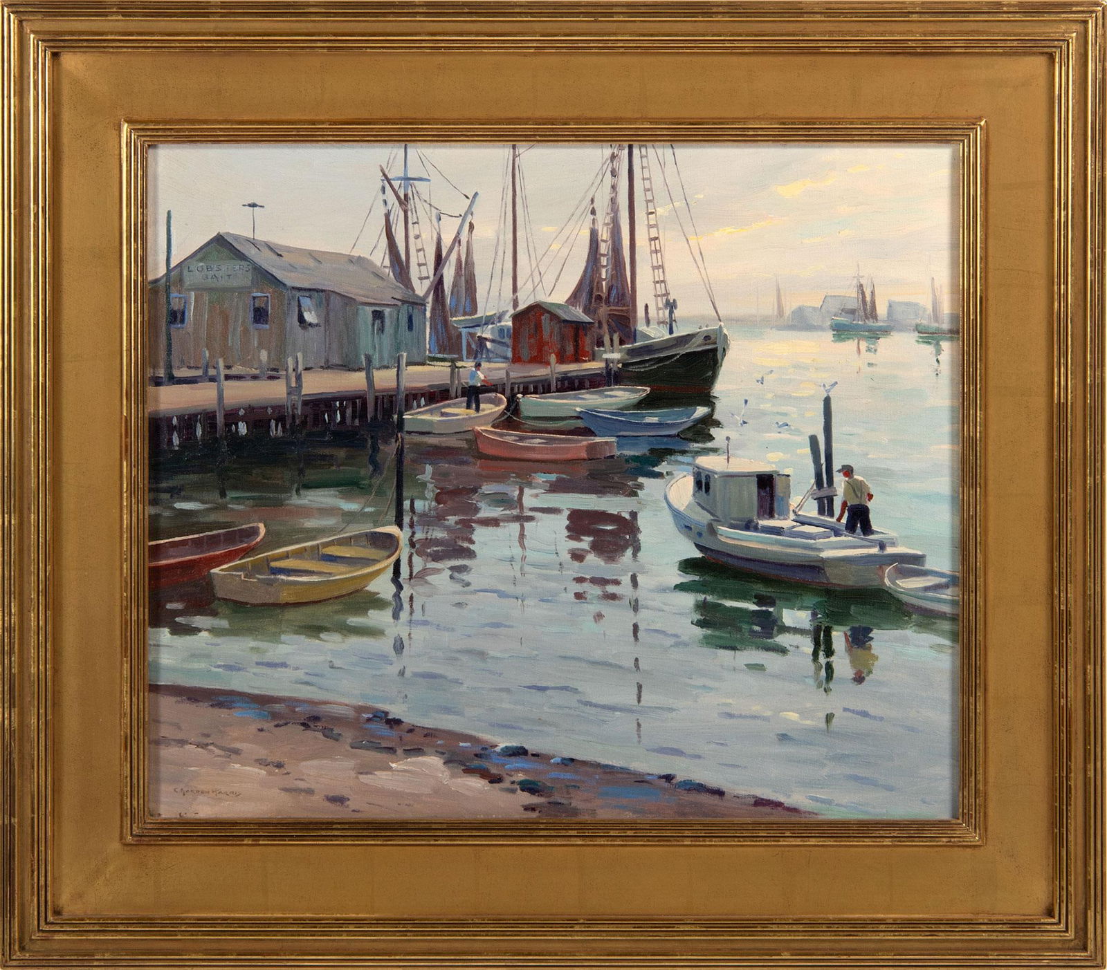 Nantucket Harbor Scene Oil on Canvas by Charles Gordon Harris (American, 1892-1963) (1 of 3)