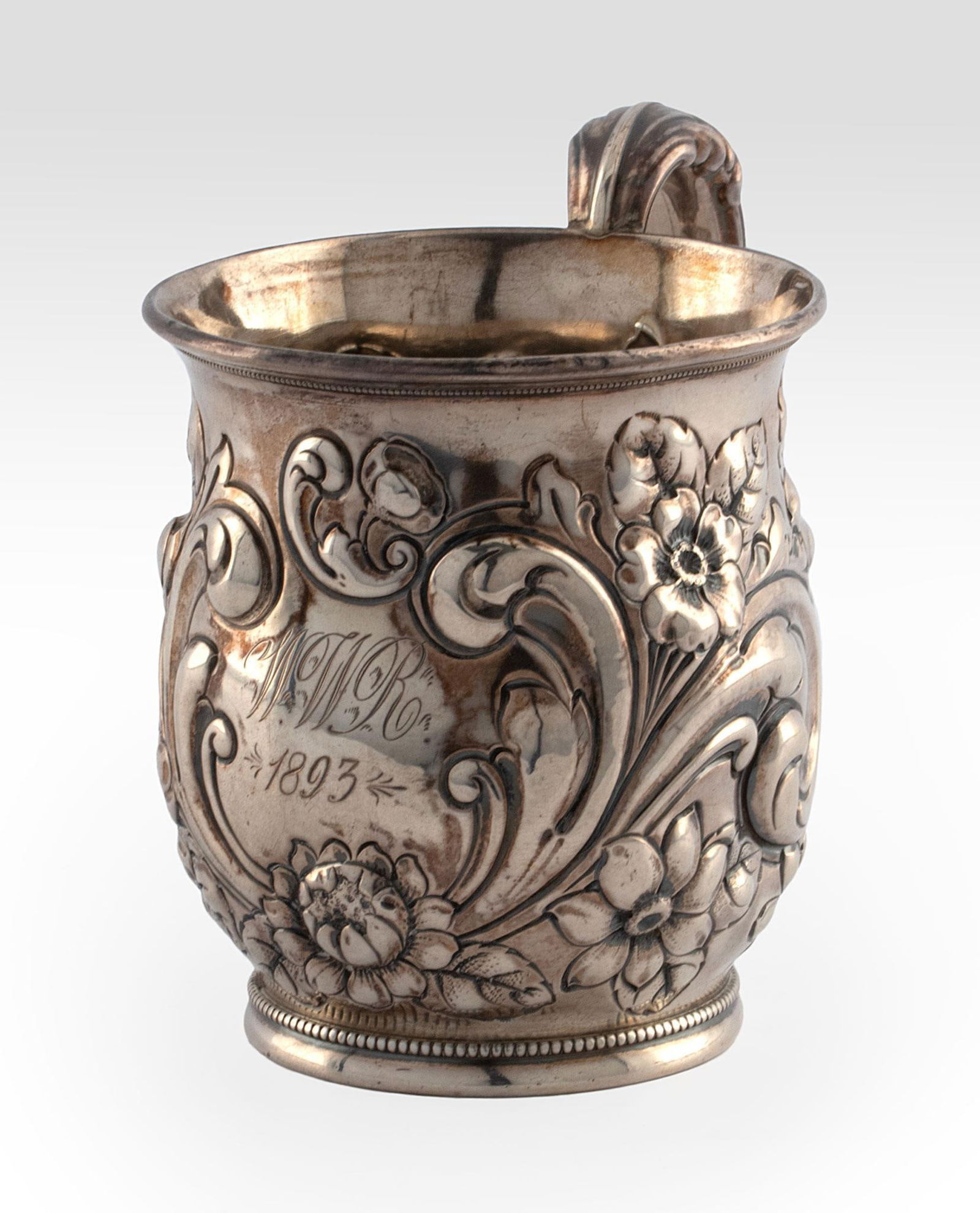 Continental Sterling Silver Repousse Mug (1 of 3)
