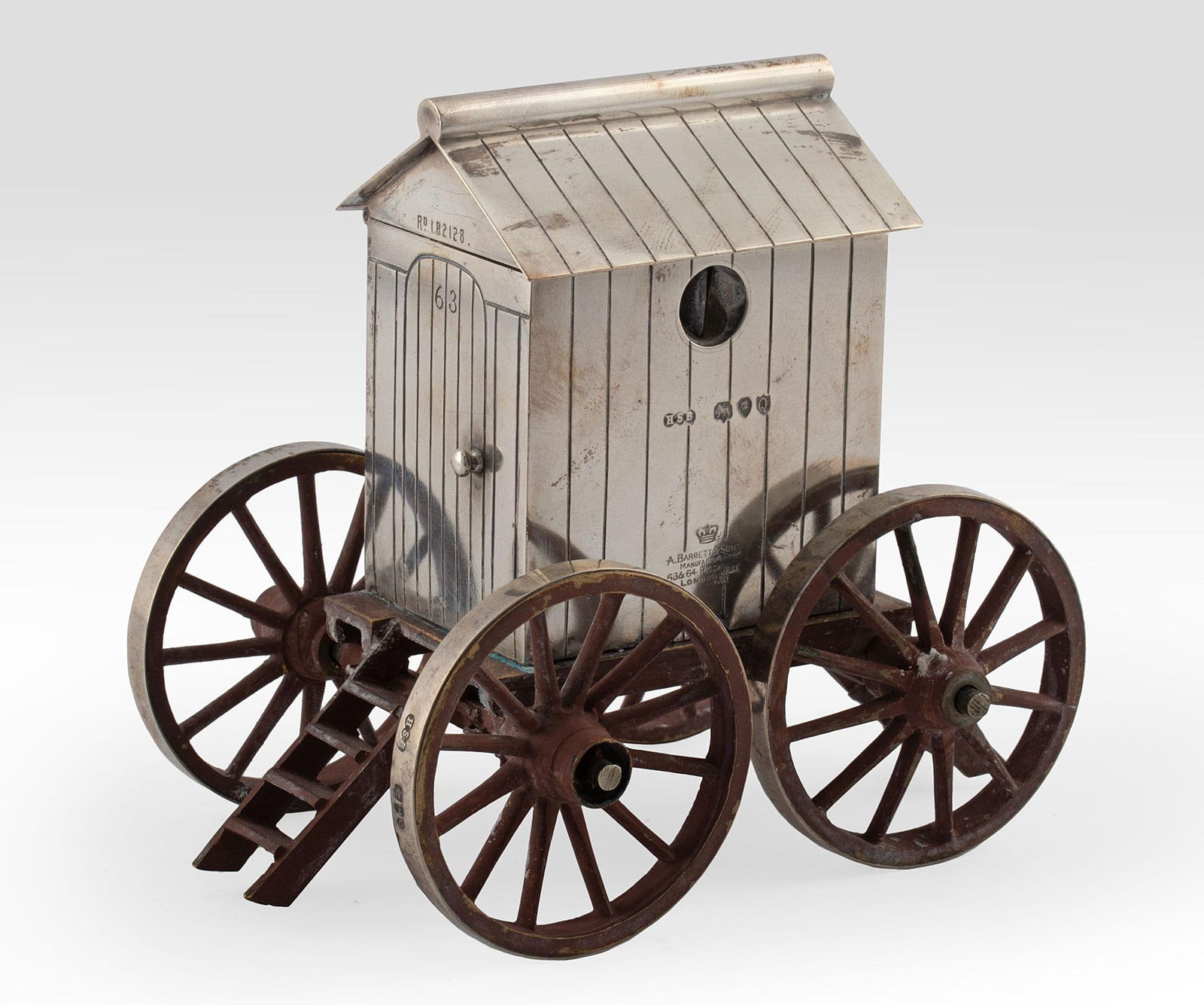 English Sterling Silver Miniature Bathhouse (1 of 4)