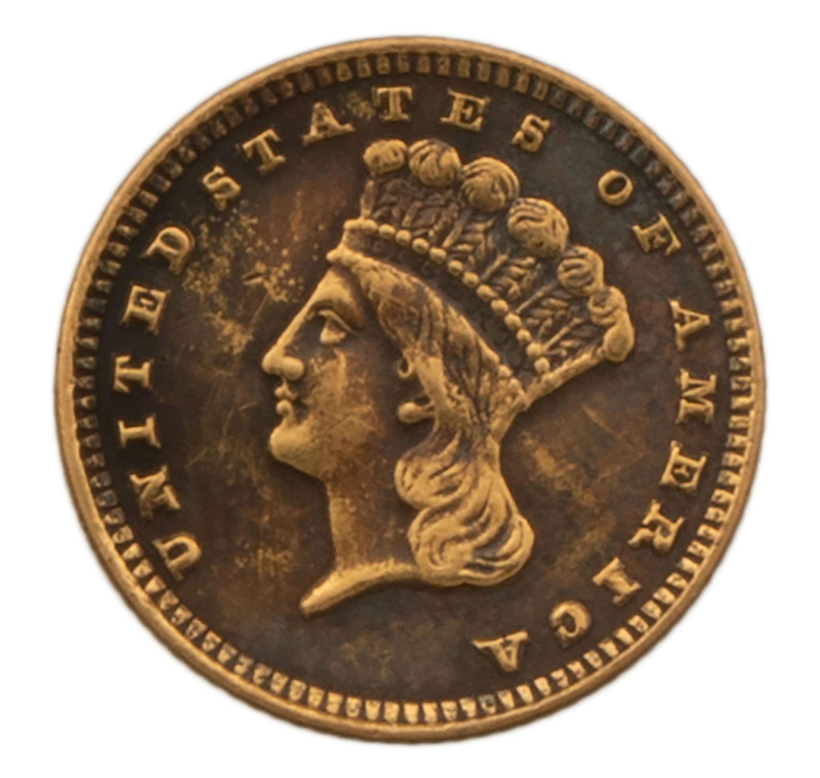An 1885 United States 1 Dollar Gold Liberty Head Coin (1 of 2)