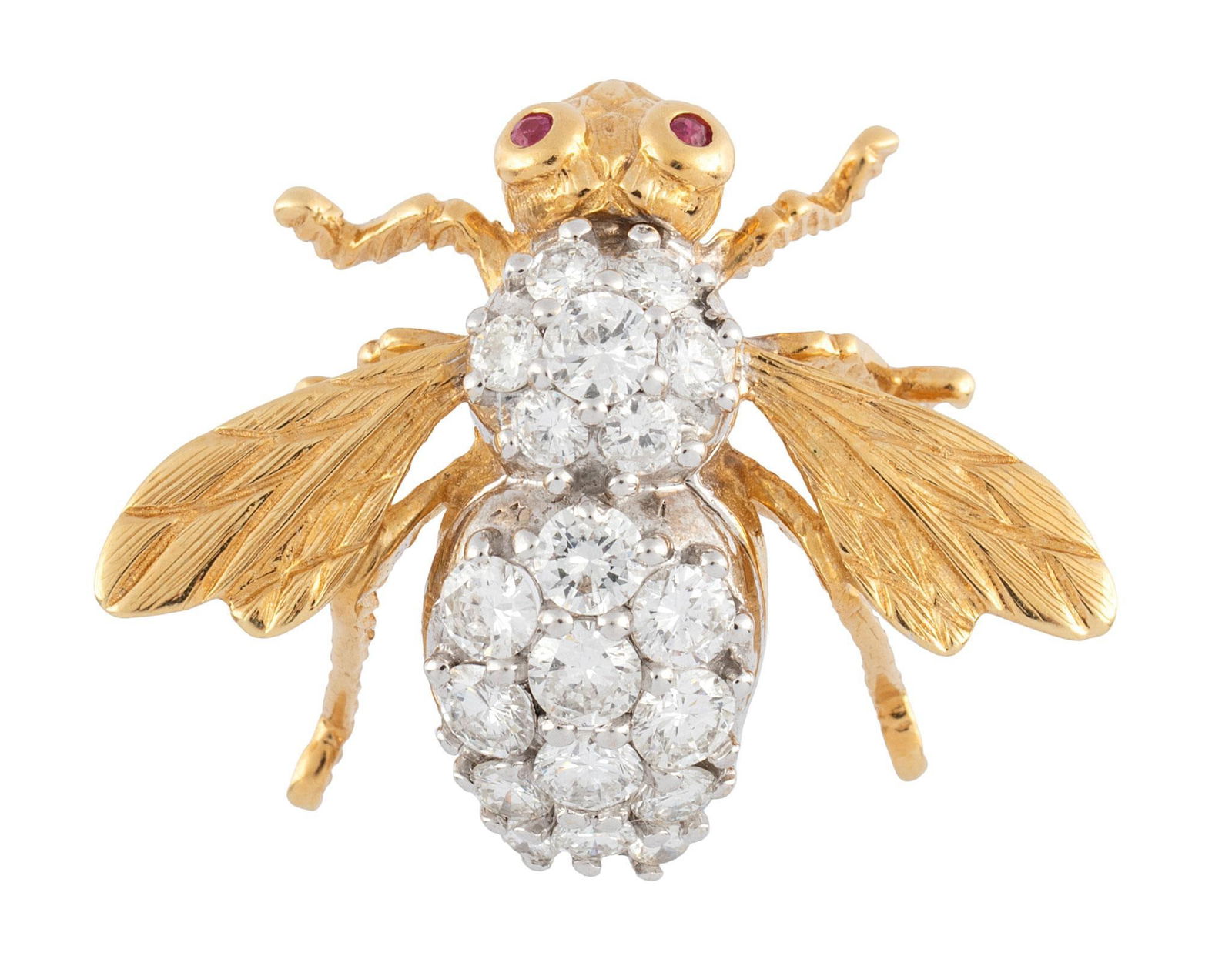Herbert Rosenthal Yellow Gold and Diamond Bee Brooch (1 of 4)