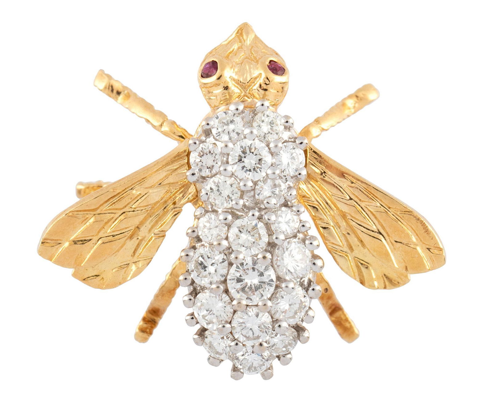 Herbert Rosenthal Yellow Gold and Diamond Bee Brooch (1 of 4)