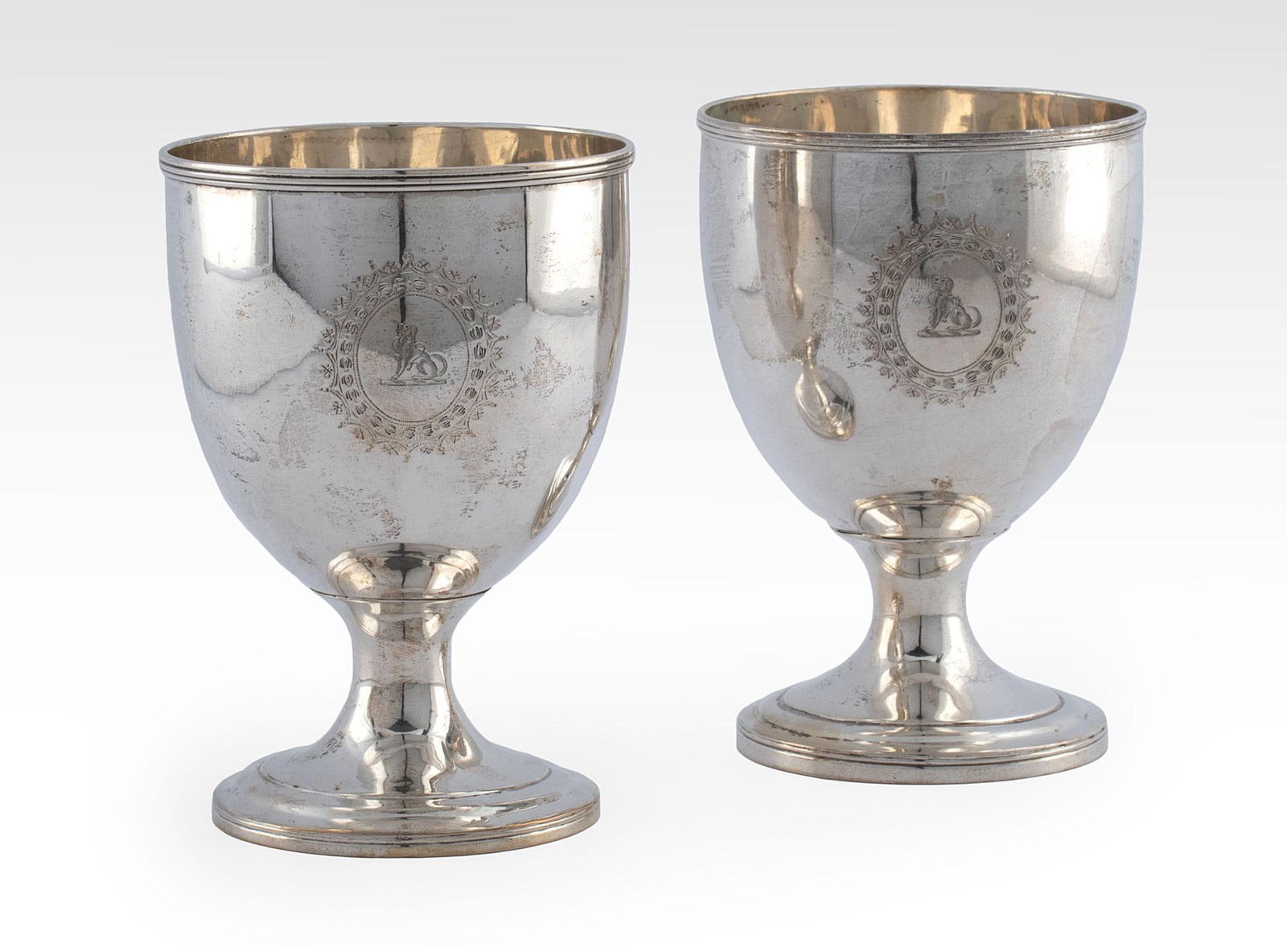 A Pair of George III Silver Goblets by Robert Woolcomb (1 of 3)