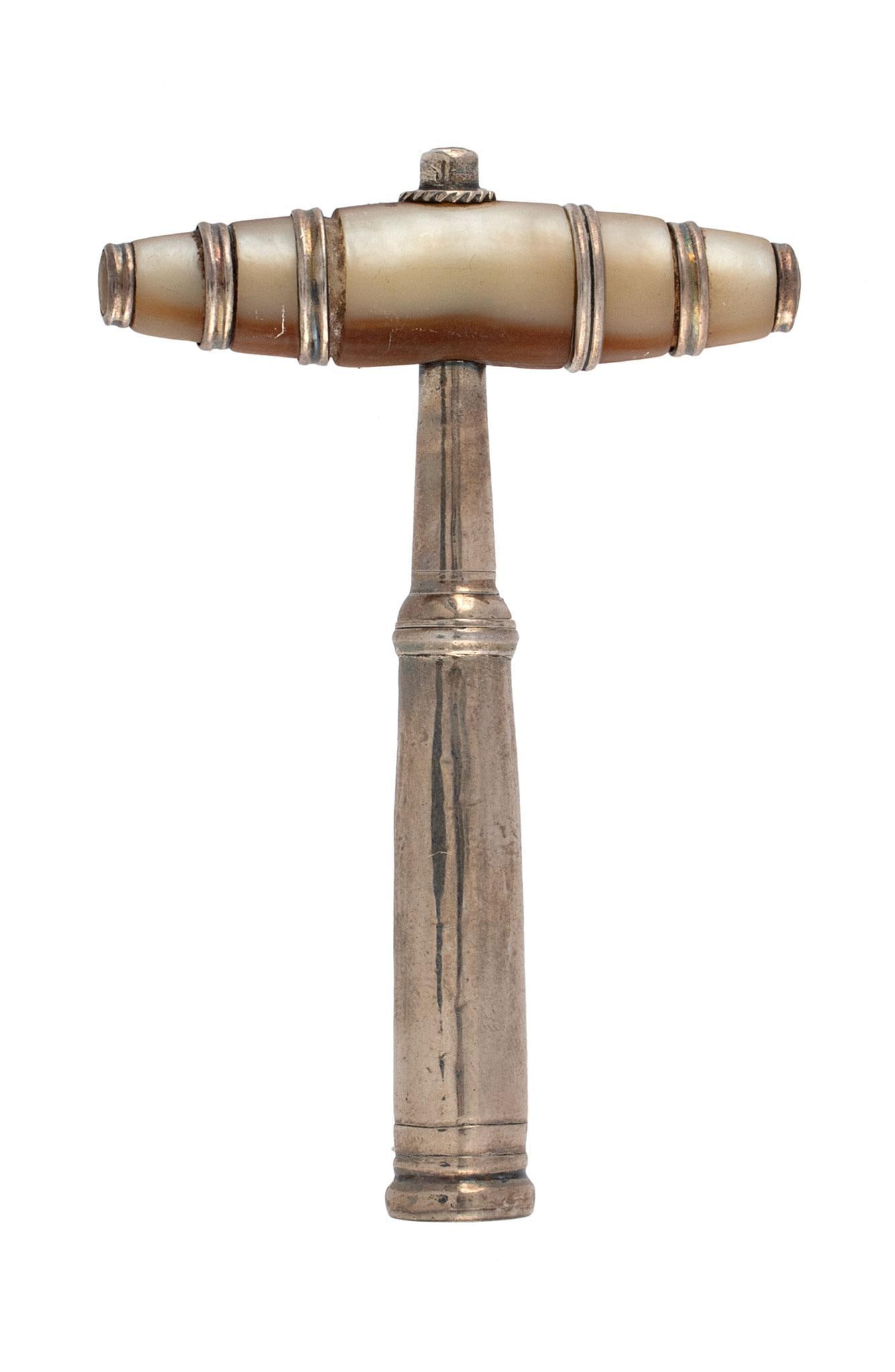 18th Century Mother Of Pearl & Silver Traveling Corkscrew by S. Pemberton (1 of 3)