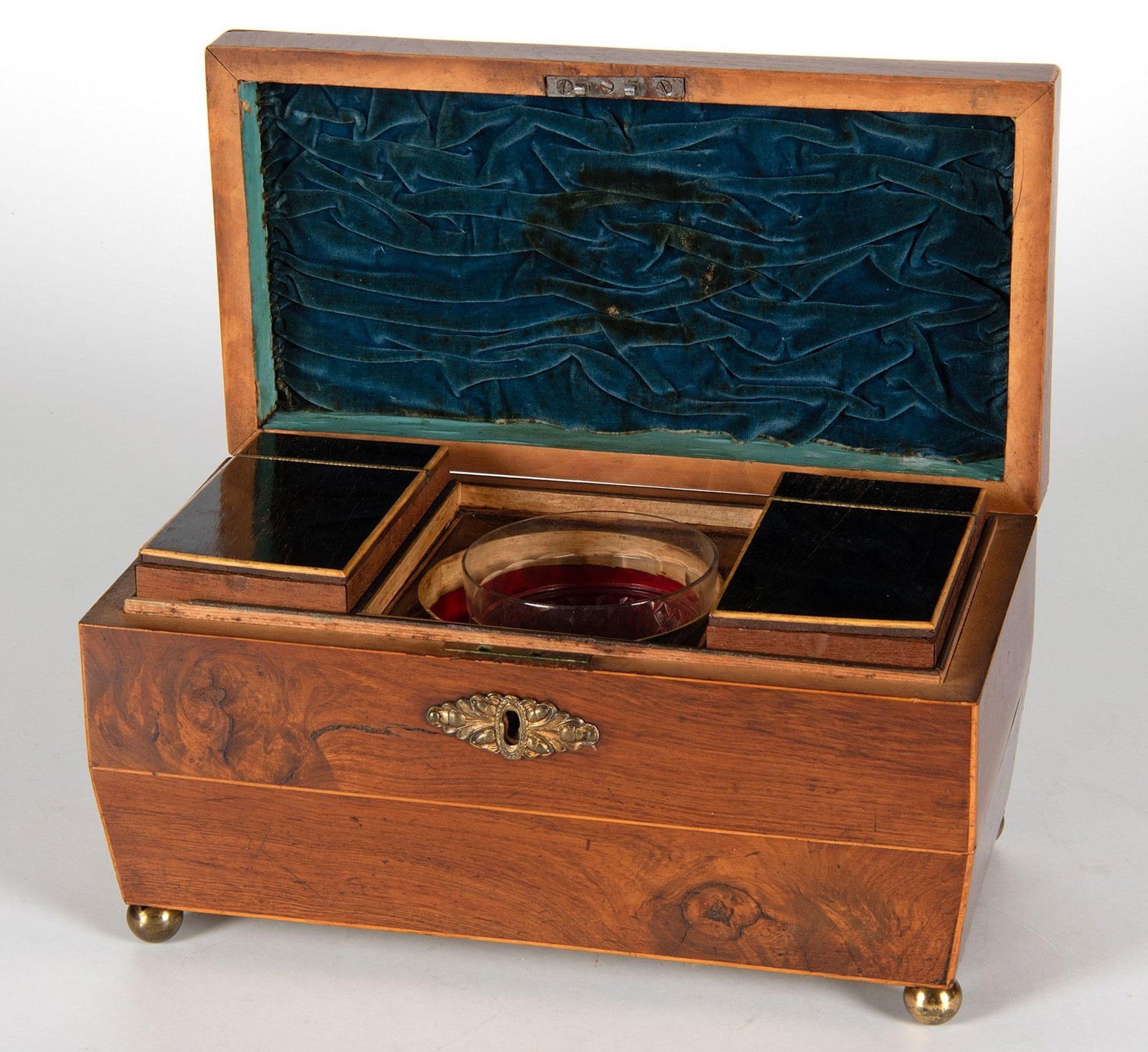 English Regency Mahogany Tea Caddy (1 of 3)