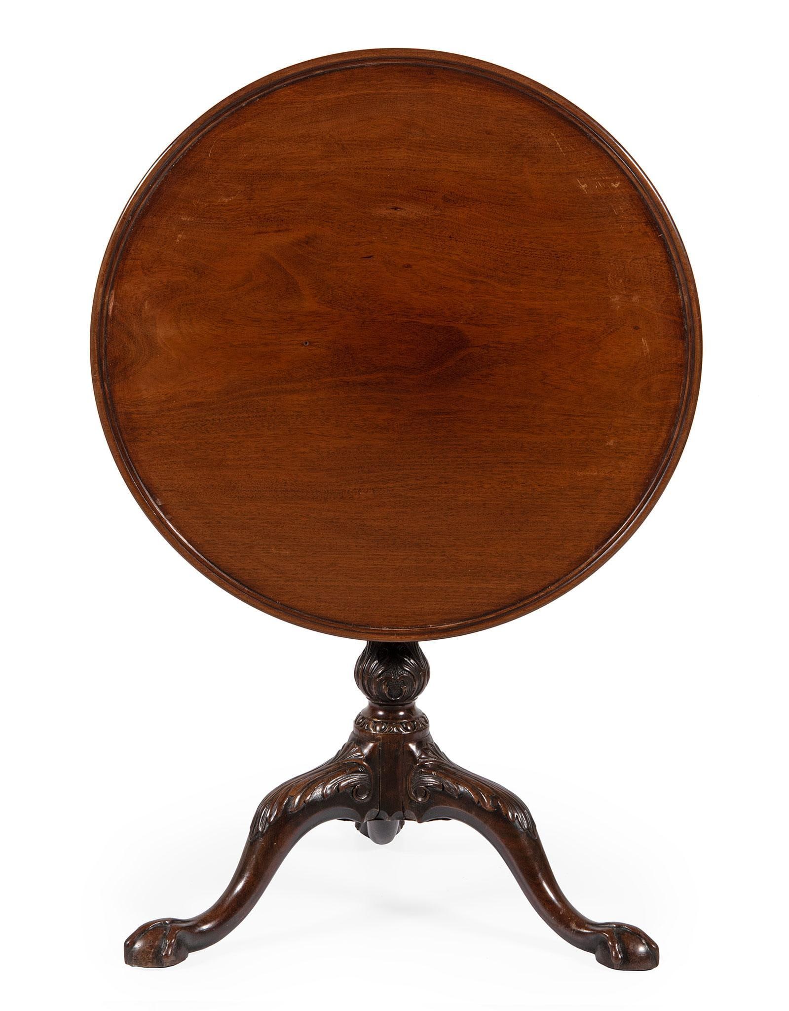 A Finely Carved Philadelphia Chippendale Tilt Top Table (1 of 3)