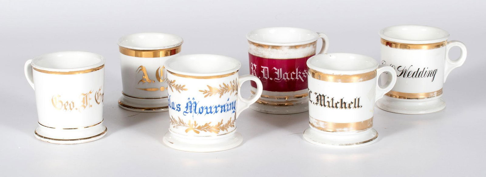 Grouping of 6 Antique Shaving Mugs (1 of 5)