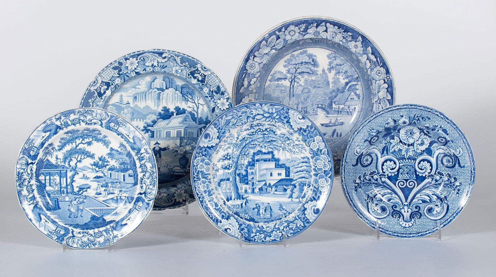 Grouping of Staffordshire Pearlware Blue and White Dishes (1 of 4)