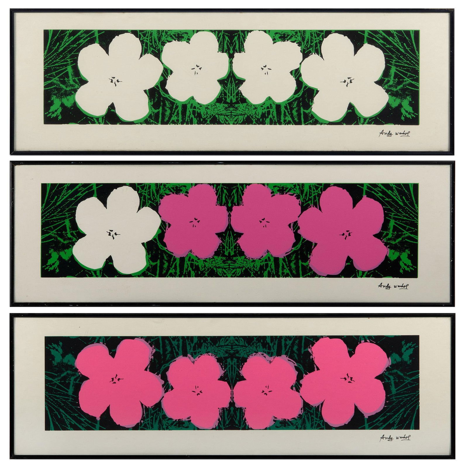 Three "Flowers" Screenprints After Andy Warhol (1928-1987) (1 of 2)