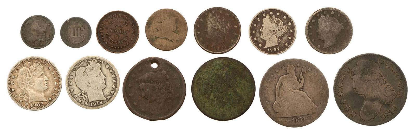 A Grouping of Various Early United States Coins (1 of 2)