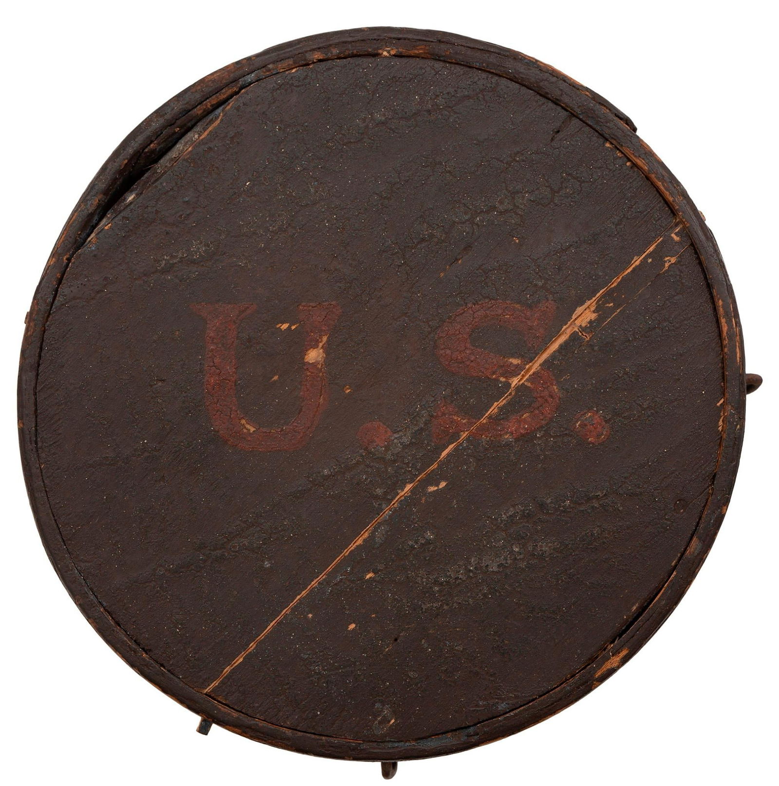 Early Wood Canteen Marked U.S. (1 of 2)