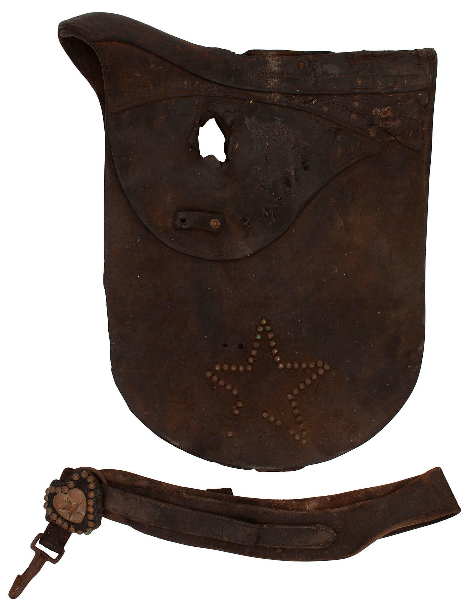 Three Leather Saddle Skirts and one Martingale with Texas star (1 of 4)