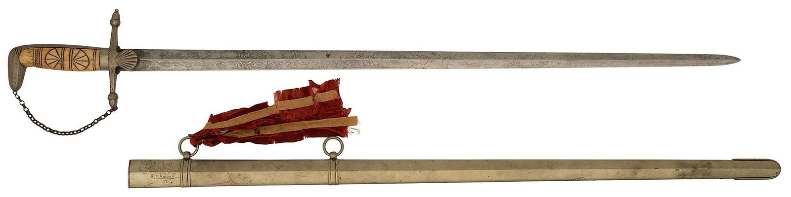 US Infantry Officer's Sword, 1830s-1850s with Possibly Confederate Inscription (1 of 4)