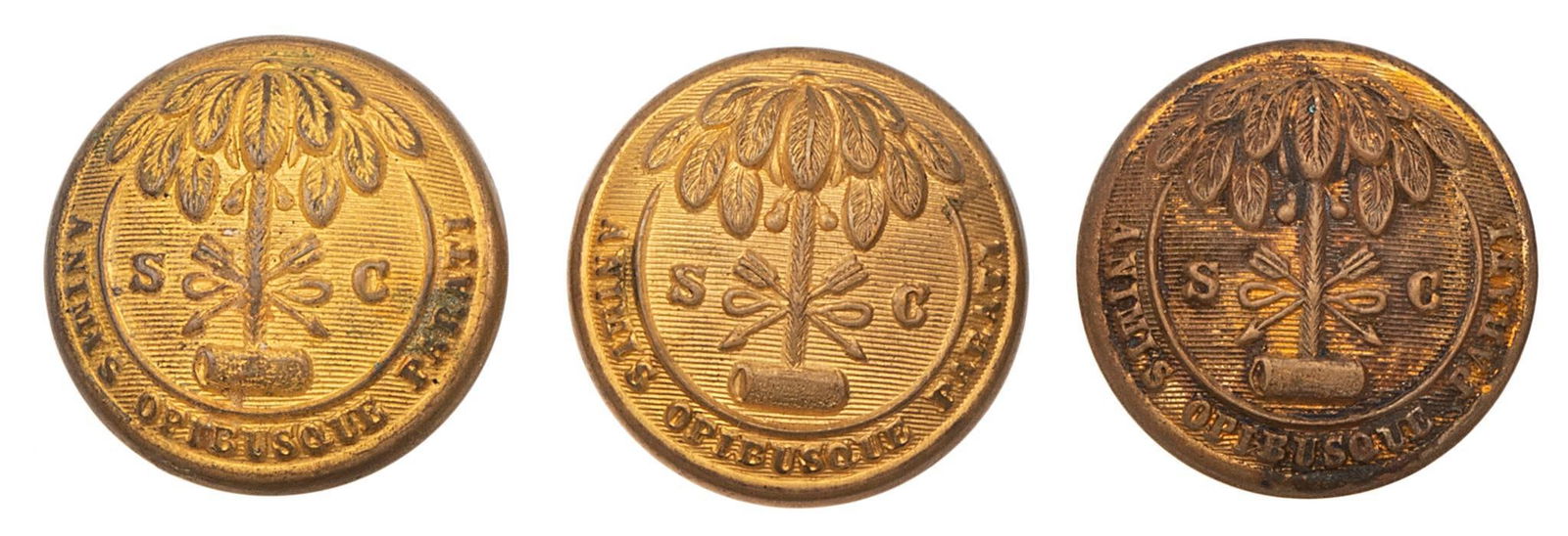 Lot of Three Civil-War Era English South Carolina Buttons (1 of 2)