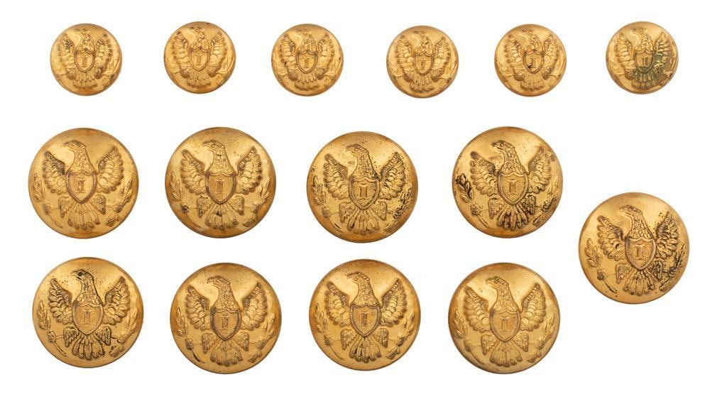 Full Set of Post-Civil War Infantry Officer's Buttons (1 of 2)